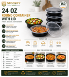 28 oz Rectangle Meal Prep Containers with Lids – 150 Pcs/Carton