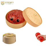 Mystery Dumpling with Steamer Squeeze Toy – Kawaii Fidget Squishy Anti-Stress Toy for Adults & Kids.