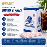 7.75 Inch Jumbo Straws – 24 x 500 Pcs/Carton