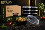 28 oz Rectangle Meal Prep Containers with Lids – 150 Pcs/Carton