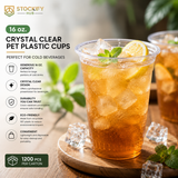 16 oz Crystal Clear PET Plastic Cups – 1200 Pcs/Carton