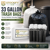 33 Gallon Trash Bags (Black or White) – 100 Pcs