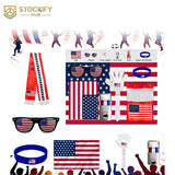 USA Football Fan Support Set – 6-Piece 2026 World Cup Stadium Cheering Kit with Scarf, Flag & Face Paint