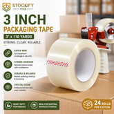 3 Inch Clear Packaging Tape (3" x 110 Yards) – 24 Pcs/Carton