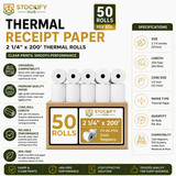 Thermal Receipt Paper (2 1/4" x 200') – 50 Pcs/Box