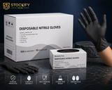 Black Premium Powder-Free Nitrile Exam Gloves – Medical Grade Disposable Gloves, 1000 Count Case (10 Boxes of 100 Pcs)
