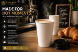 16 oz White Paper Hot Cups – 1200 Ct