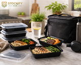 28 oz Rectangle Meal Prep Containers with Lids – 150 Pcs/Carton