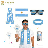 Argentina Football Fan Support Set – 6-Piece Stadium Cheering Kit with Scarf, Flag & Face Paint