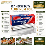 12 Inch Aluminum Foil Roll – 1000 Sheets/Box