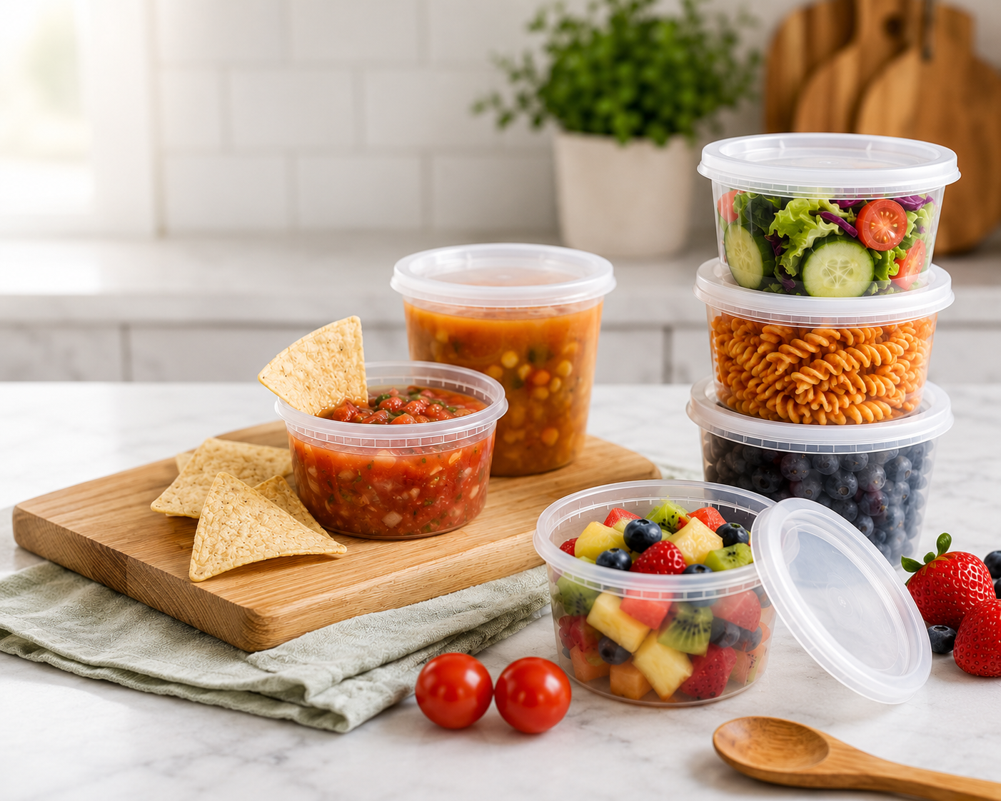 8 oz Deli Food Storage Containers with Airtight Lids – 240 Pcs