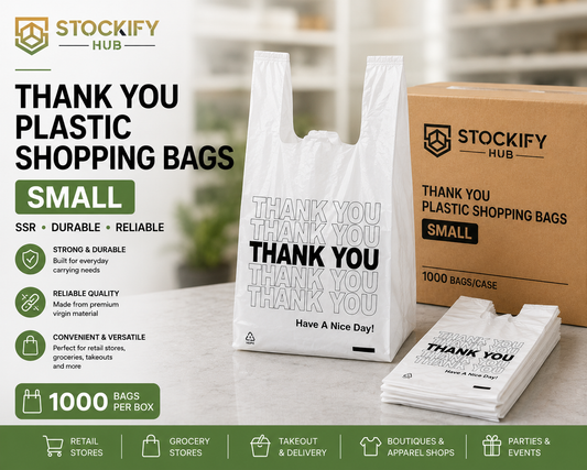 Thank You Plastic Shopping Bags – 1000 Count Box -  Small
