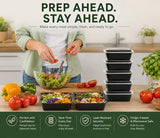24 oz Reusable Meal Prep Containers with Lids – 50 Pack (100 Pieces)