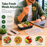 24 oz Reusable Meal Prep Containers with Lids – 50 Pack (100 Pieces)