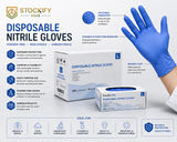Premium Powder-Free Nitrile Exam Gloves  – Medical Grade Disposable Gloves, 1000 Count Case (10 Boxes of 100 Pcs)