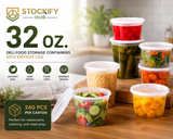 32 oz Deli Food Storage Containers with Airtight Lids – 240 Pcs/Carton