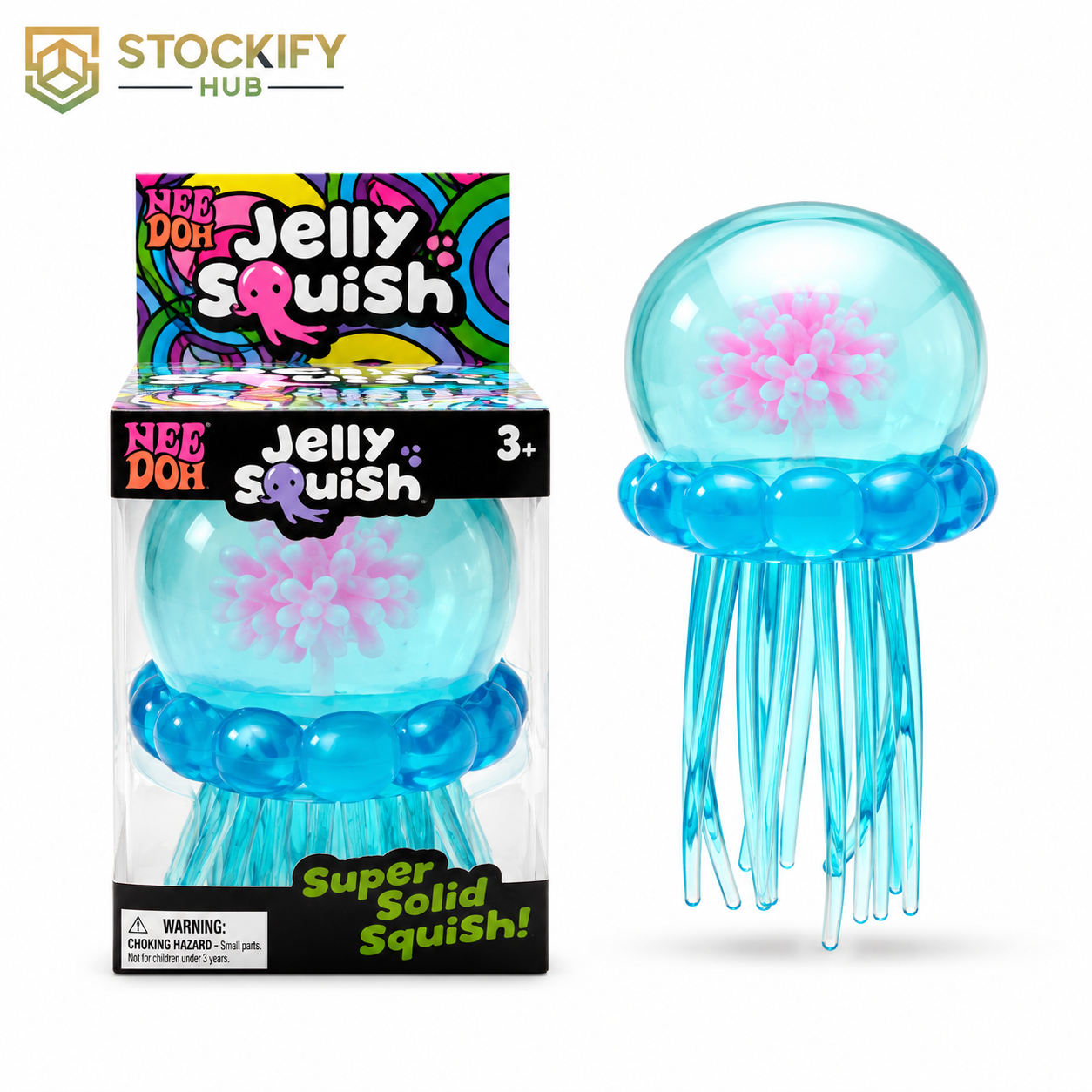 NeeDoh Magical Glitter Jellyfish Squishy Toy – Super Satisfying Sensory Stress Relief Fidget for Kids & Adults