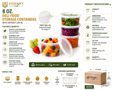 8 oz Deli Food Storage Containers with Airtight Lids – 240 Pcs