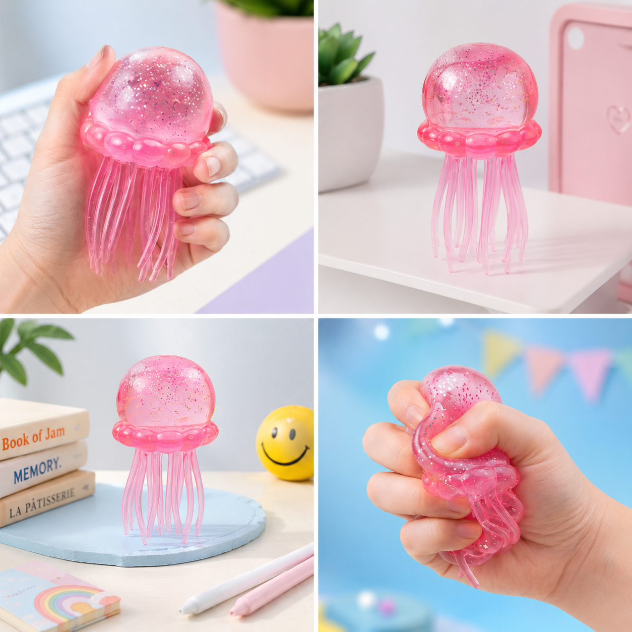 NeeDoh Magical Glitter Jellyfish Squishy Toy – Super Satisfying Sensory Stress Relief Fidget for Kids & Adults