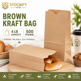 4 lb Brown Kraft Bags – 500 Pcs/Bag