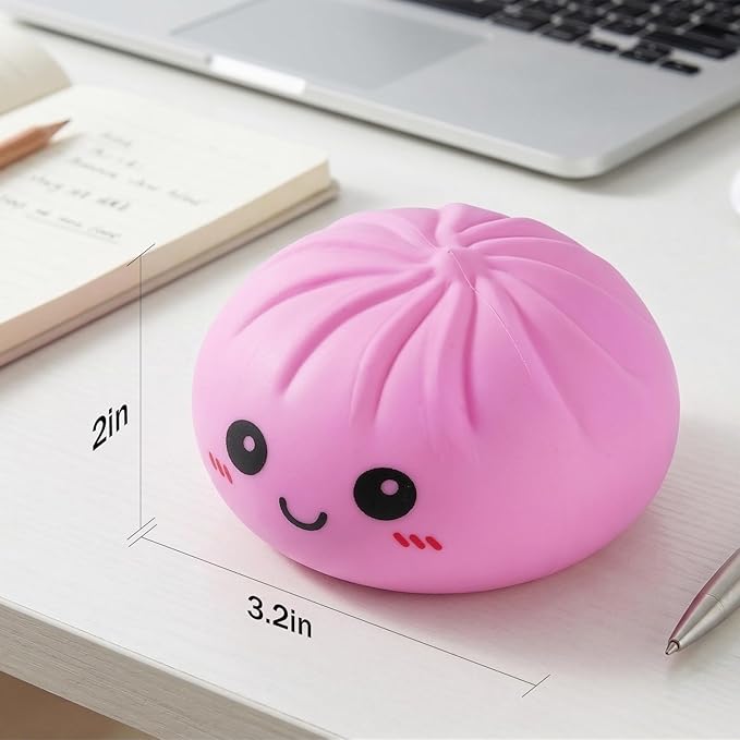 Cute Dumpling Squishy Stress Toy for Kids & Adults | Soft Sensory Fidget Squeeze Toy for Anxiety Relief