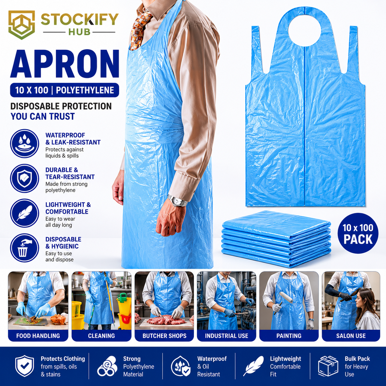 Polyethylene Aprons – 10 x 100 Pcs/Carton