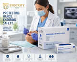 Premium Powder-Free Nitrile Exam Gloves  – Medical Grade Disposable Gloves, 1000 Count Case (10 Boxes of 100 Pcs)