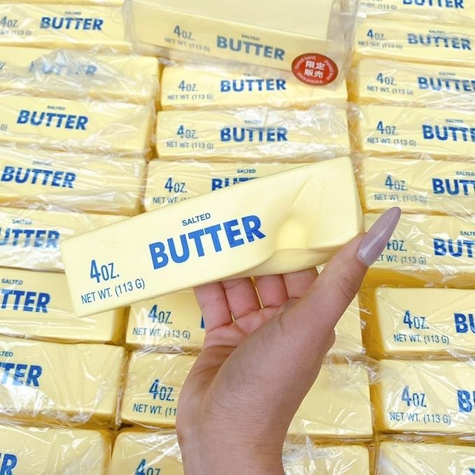 4oz Jumbo Butter Squishy Toy for Kids & Adults – Realistic Slow Rising Food Fidget Stress Relief Toy