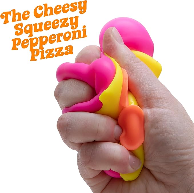 NeeDoh Squeezza Pizza Squishy Toy – Soft Sensory Pizza Fidget Toy (3 Assorted Colours)