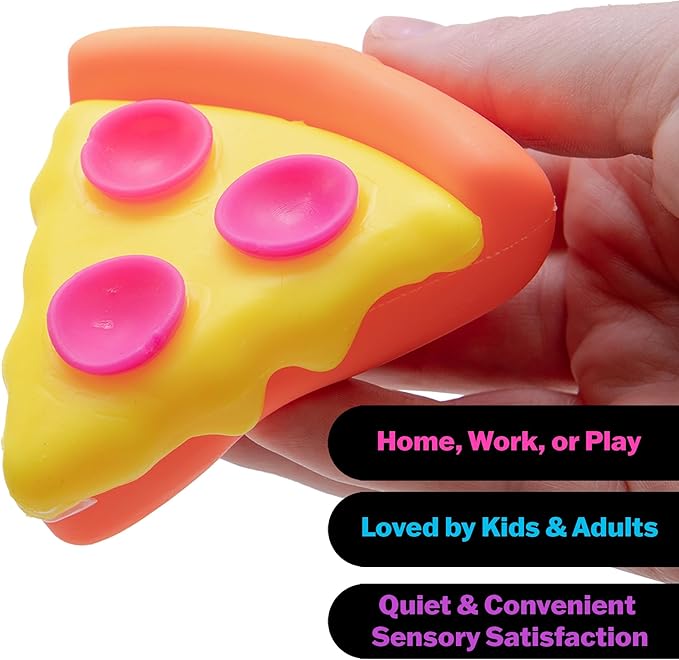 NeeDoh Squeezza Pizza Squishy Toy – Soft Sensory Pizza Fidget Toy (3 Assorted Colours)