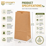4 lb Brown Kraft Bags – 500 Pcs/Bag