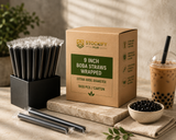9 Inch Wrapped Boba Straws – 1600 Pcs/Carton