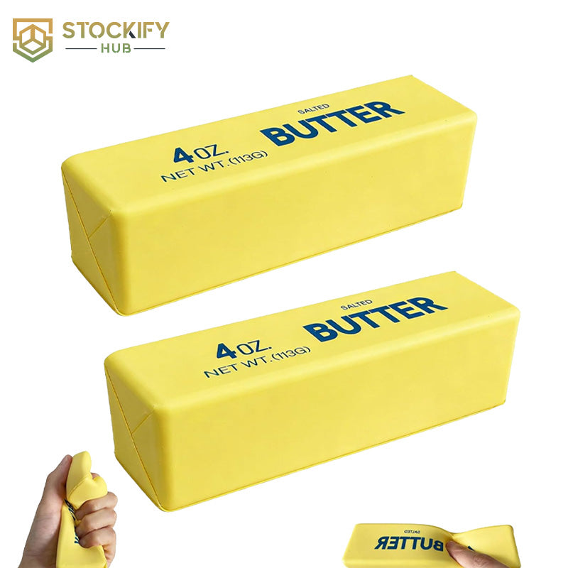 4oz Jumbo Butter Squishy Toy for Kids & Adults – Realistic Slow Rising Food Fidget Stress Relief Toy