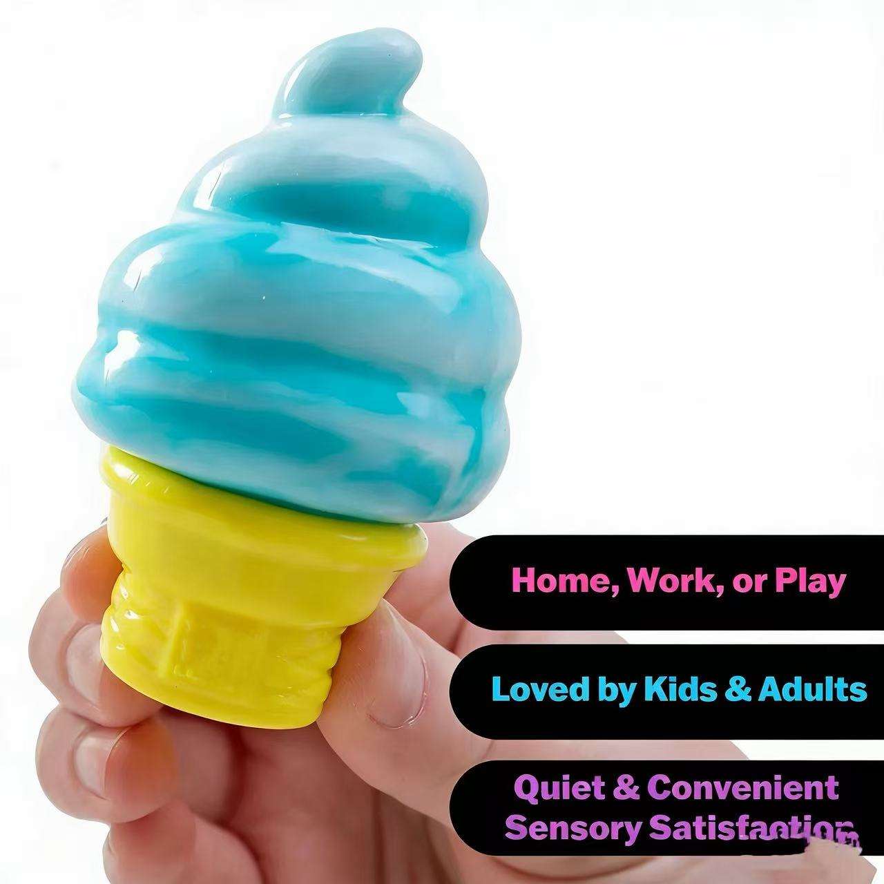 NeeDoh Nice Cream Cone Squishy Toy – Soft Sensory Ice Cream Fidget Toy for Stress Relief