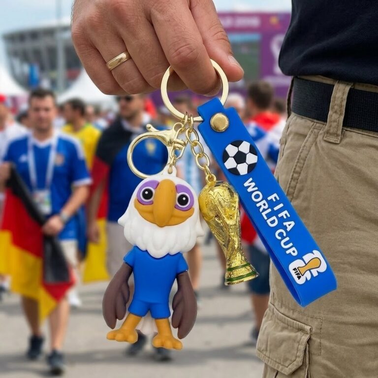 Official FIFA 2026 Clutch Mascot Keychain – Soccer Tournament Collectible Backpack Clip