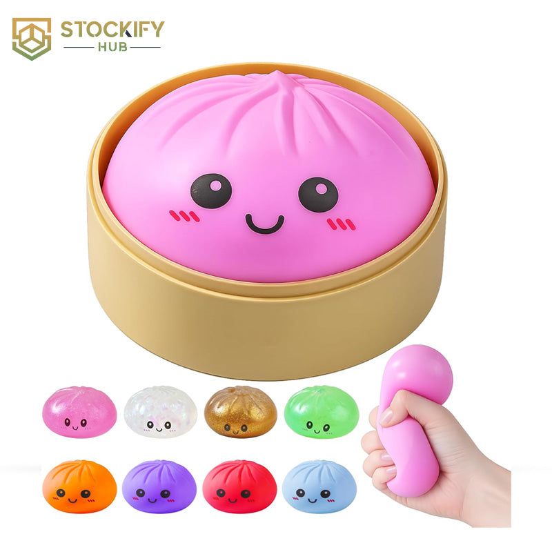Cute Dumpling Squishy Stress Toy for Kids & Adults | Soft Sensory Fidget Squeeze Toy for Anxiety Relief