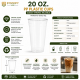 20 oz PP Plastic Cups – 1200 Pcs/Carton