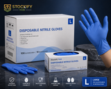 Powder-free blue nitrile gloves case