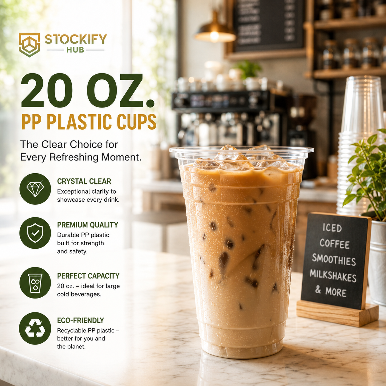 20 oz PP Plastic Cups – 1200 Pcs/Carton