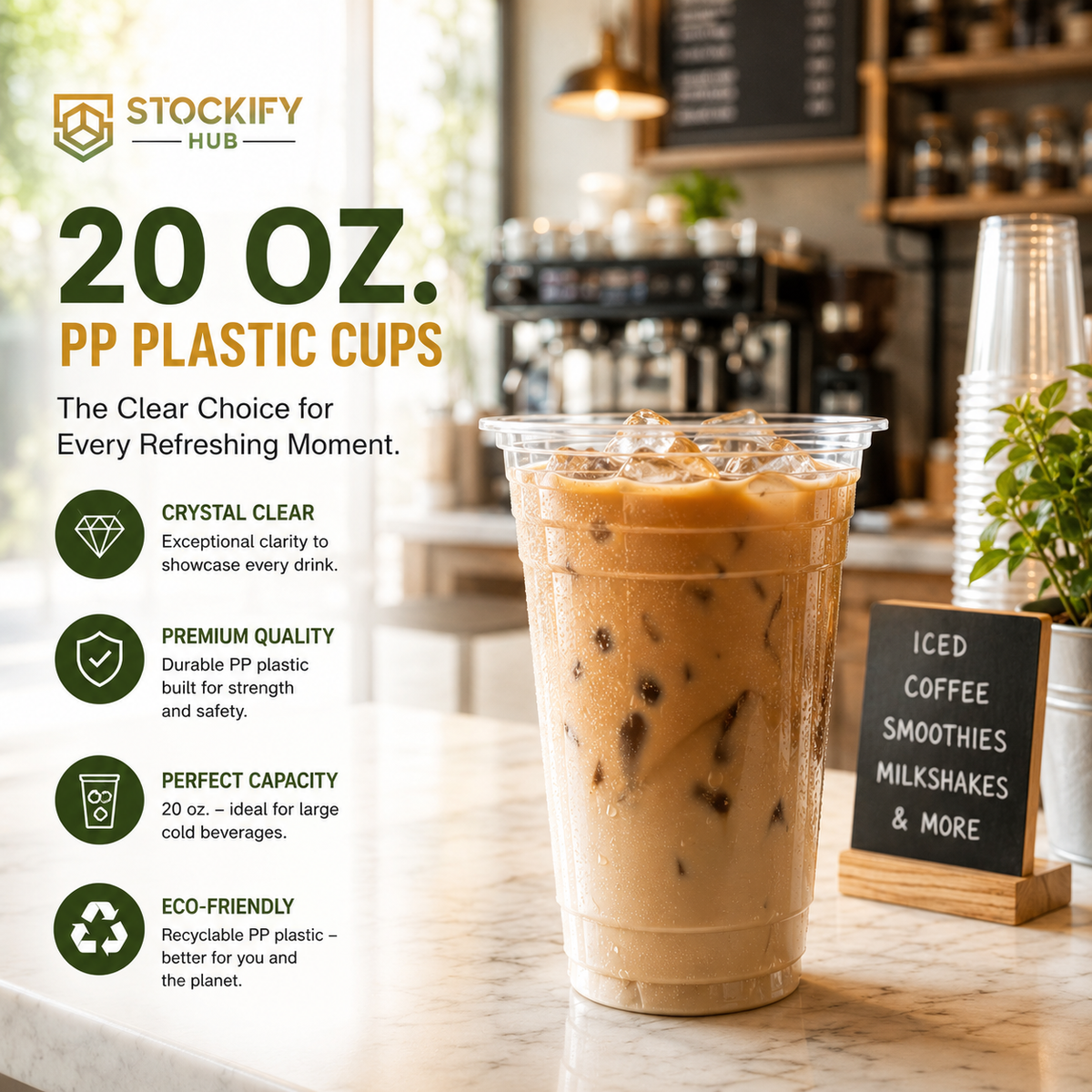 20 oz PP Plastic Cups – 1200 Pcs/Carton