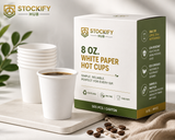 8 oz White Paper Hot Cups – 1000 Pcs