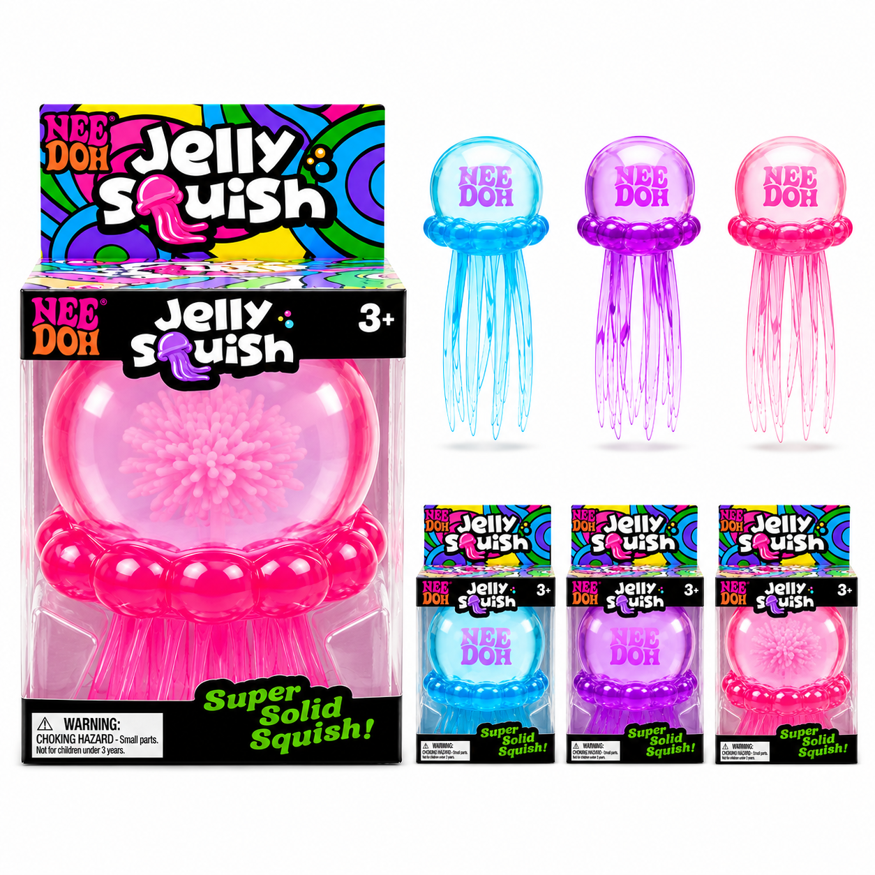 NeeDoh Magical Glitter Jellyfish Squishy Toy – Super Satisfying Sensory Stress Relief Fidget for Kids & Adults
