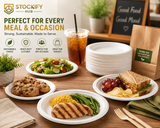 9 Inch Heavy-Duty Sugarcane Bagasse Plates – 500 Pcs/Carton