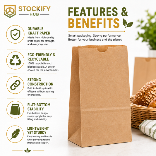 4 lb Brown Kraft Bags – 500 Pcs/Bag