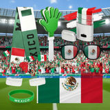 Mexico Football Fan Support Set – 6-Piece Stadium Cheering Kit with Scarf, Flag & Face Paint