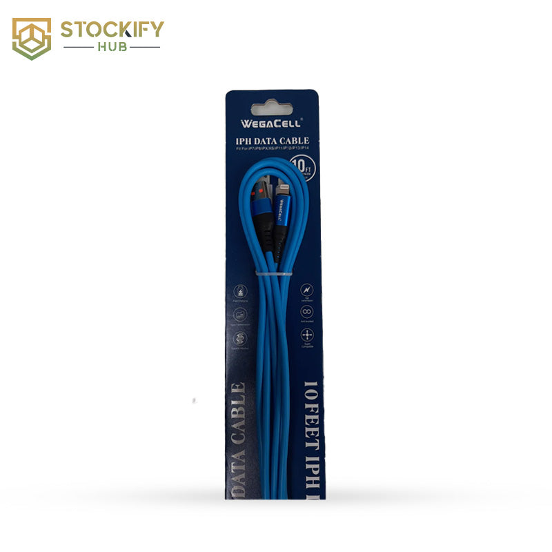 Wegacell USB to Lightning Cable – 10ft